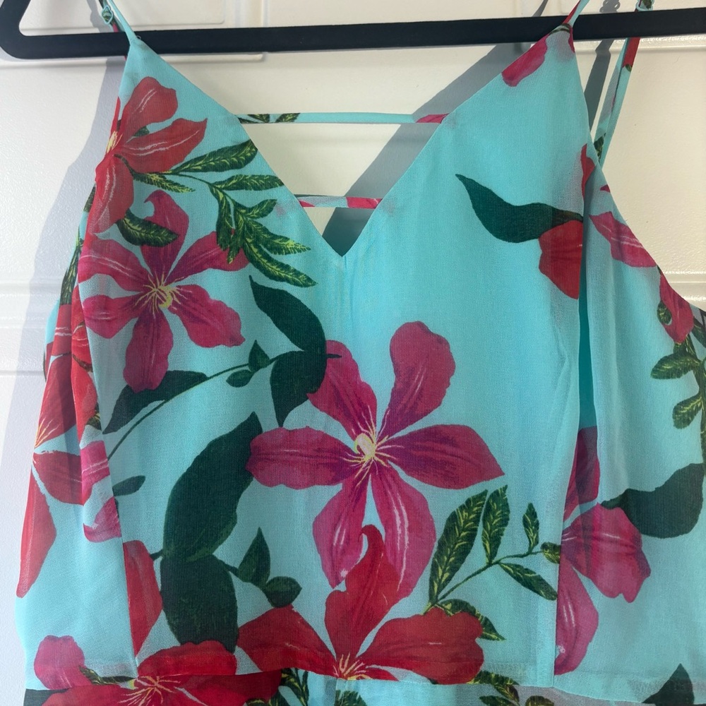 Floral Strappy Dress in Teal and Pink!!